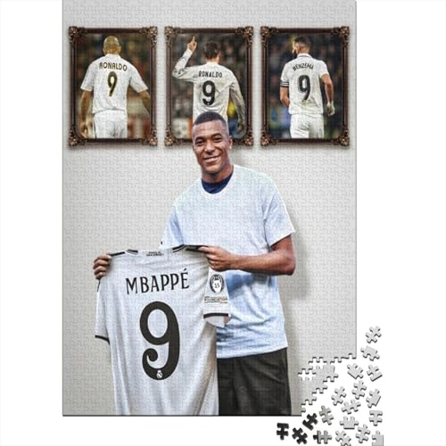 Mbappe Holz Puzzle - Fußball Puzzle Spielzeug Für Pädagogisches Geschenk - Geschenk Für Ehemann Freund Freundin Schwester Bruder 1000 Stück (75x50cm) von RSFQJXBVO