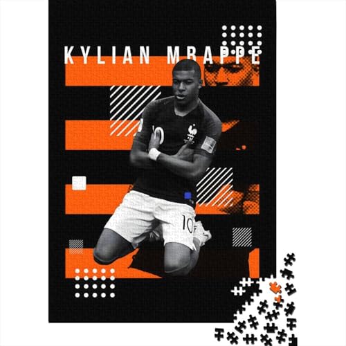 Mbappe Holz Puzzle - Fußball Puzzle Spielzeug Für Spielzeug Geschenk - Geschenk Für Ehemann Freund Freundin Schwester Bruder 1000 Stück (75x50cm) von RSFQJXBVO