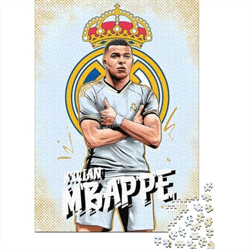 Mbappe Holz Puzzle - Fußball Puzzle Spielzeug Für Wand Dekoration - Geschenk Für Sohn Tochter Enkel Enkelin Neffe Nichte 1000 Stück (75x50cm) von RSFQJXBVO