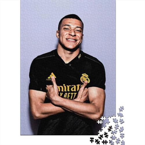 Mbappe Holz Puzzle - Fußball Puzzle Spiel Für Familie Spiel - Geschenk Für Sohn Tochter Enkel Enkelin Neffe Nichte 1000 Stück (75x50cm) von RSFQJXBVO