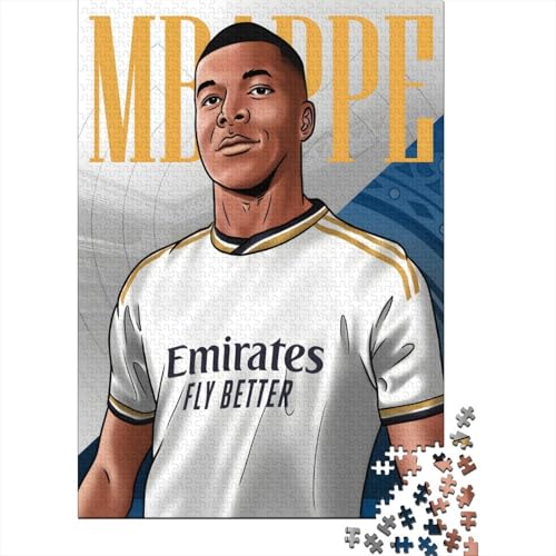 Mbappe Holz Puzzle - Fußball Puzzle Spiel Für Intellektuell Lehrreich Spielzeug - Geschenk Für Ehemann Freund Freundin Schwester Bruder 1000 Stück (75x50cm) von RSFQJXBVO