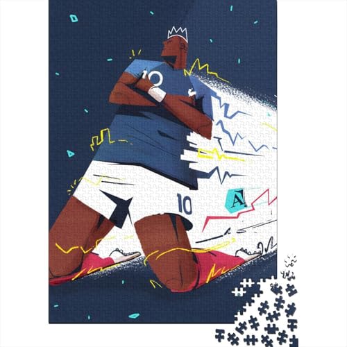 Mbappe Holz Puzzle - Fußball Puzzle Spiel Für Pädagogisches Geschenk - Geschenk Für Sohn Tochter Enkel Enkelin Neffe Nichte 1000 Stück (75x50cm) von RSFQJXBVO