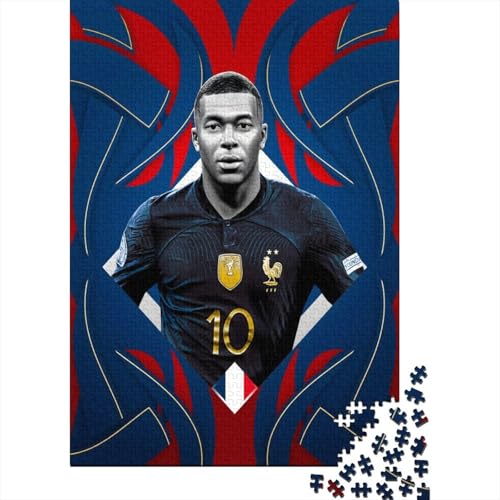 Mbappe Holz Puzzle - Fußball Puzzle Spiel Für Spielzeug Geschenk - Geschenk Für Sohn Tochter Enkel Enkelin Neffe Nichte 1000 Stück (75x50cm) von RSFQJXBVO