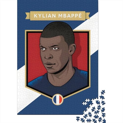 Mbappe Holz Puzzle - Fußball Puzzle Spielzeug Für Entspannen - Geschenk Für Ehemann Freund Freundin Schwester Bruder 1000 Stück (75x50cm) von RSFQJXBVO