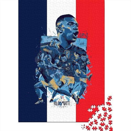 Mbappe Holz Puzzle - Fußball Puzzle Spielzeug Für Entspannen - Geschenk Für Ehemann Freund Freundin Schwester Bruder 1000 Stück (75x50cm) von RSFQJXBVO