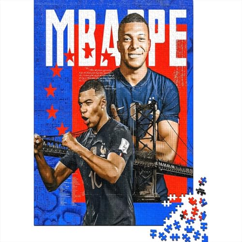 Mbappe Holz Puzzle - Fußball Puzzle Spielzeug Für Heim Dekoration - Geschenk Für Sohn Tochter Enkel Enkelin Neffe Nichte 1000 Stück (75x50cm) von RSFQJXBVO