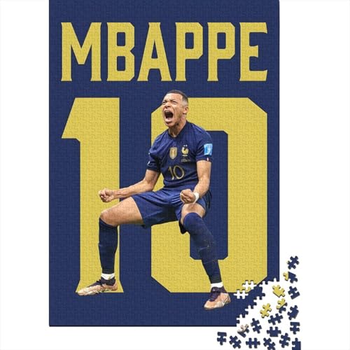 Mbappe Holz Puzzle - Fußball Puzzle Spielzeug Für Herausforderndes Spiel - Geschenk Für Sohn Tochter Enkel Enkelin Neffe Nichte 1000 Stück (75x50cm) von RSFQJXBVO