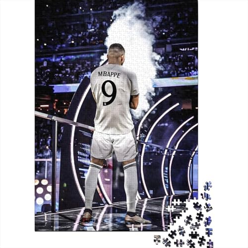 Mbappe Holz Puzzle - Fußball Puzzle Spielzeug Für Spielzeug Geschenk - Geschenk Für Ehemann Freund Freundin Schwester Bruder 1000 Stück (75x50cm) von RSFQJXBVO