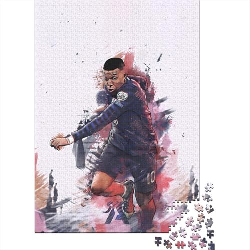 Mbappe Puzzle Spiel - Football Holz Puzzle Für Familie Spiel - Geschenk Für Sohn Tochter Enkel Enkelin Neffe Nichte 1000 Stück (75x50cm) von RSFQJXBVO