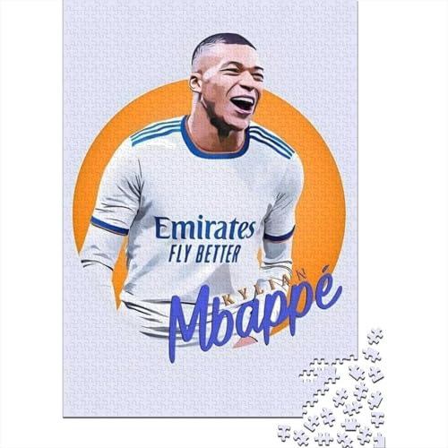 Mbappe Puzzle Spiel - Football Holz Puzzle Für Familie Spiel - Geschenk Für Sohn Tochter Enkel Enkelin Neffe Nichte 1000 Stück (75x50cm) von RSFQJXBVO