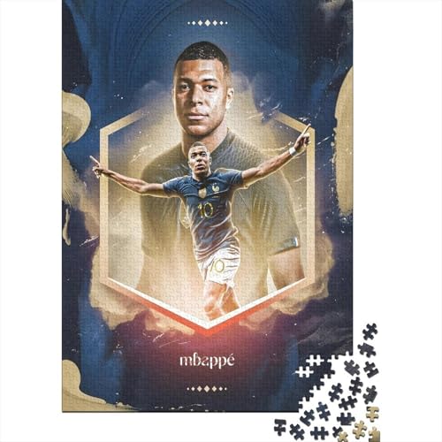 Mbappe Puzzle Spiel - Fußball Holz Puzzle Für Familie Spiel - Geschenk Für Sohn Tochter Enkel Enkelin Neffe Nichte 1000 Stück (75x50cm) von RSFQJXBVO