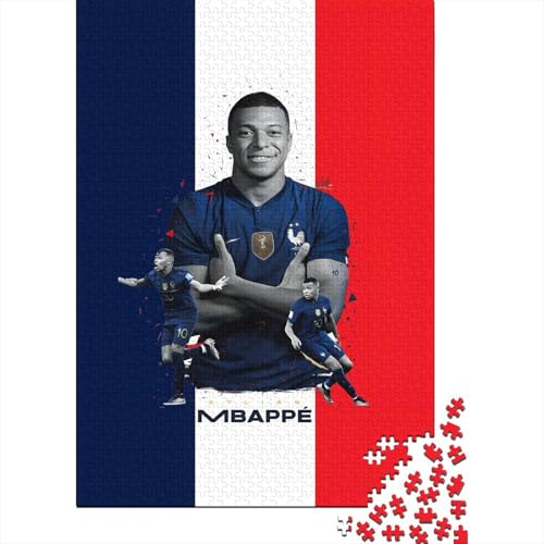 Mbappe Puzzle Spiel - Fußball Holz Puzzle Für Heim Dekoration - Geschenk Für Sohn Tochter Enkel Enkelin Neffe Nichte 1000 Stück (75x50cm) von RSFQJXBVO