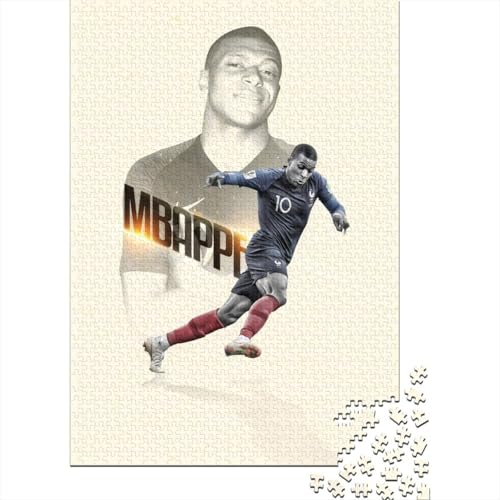 Mbappe Puzzle Spiel - Fußball Holz Puzzle Für Lehrreich Spiel - Geschenk Für Sohn Tochter Enkel Enkelin Neffe Nichte 1000 Stück (75x50cm) von RSFQJXBVO