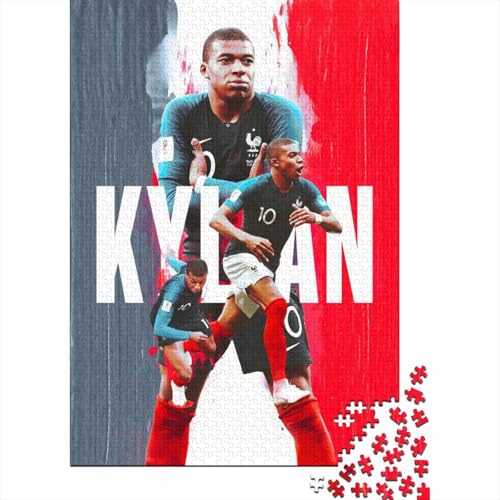 Mbappe Puzzle Spiel - Fußball Holz Puzzle Für Spielzeug Geschenk - Geschenk Für Sohn Tochter Enkel Enkelin Neffe Nichte 1000 Stück (75x50cm) von RSFQJXBVO