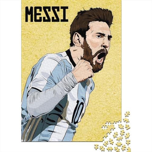 Messi Holz Puzzle - Fußball Puzzle Spiel Für Entspannen - Geschenk Für Sohn Tochter Enkel Enkelin Neffe Nichte 1000 Stück (75x50cm) von RSFQJXBVO