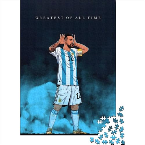 Messi Holz Puzzle - Fußball Puzzle Spiel Für Herausforderndes Spiel - Geschenk Für Sohn Tochter Enkel Enkelin Neffe Nichte 1000 Stück (75x50cm) von RSFQJXBVO