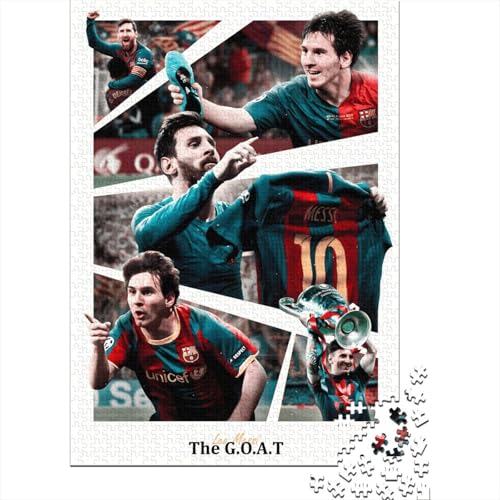 Messi Holz Puzzle - Fußball Puzzle Spielzeug Für Einzigartiges Geschenk - Geschenk Für Sohn Tochter Enkel Enkelin Neffe Nichte 1000 Stück (75x50cm) von RSFQJXBVO