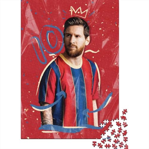 Messi Holz Puzzle - Fußball Puzzle Spielzeug Für Heim Dekoration - Geschenk Für Ehemann Freund Freundin Schwester Bruder 1000 Stück (75x50cm) von RSFQJXBVO