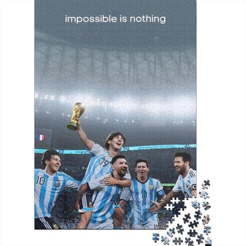 Messi Holz Puzzle - Fußball Puzzle Spielzeug Für Lehrreich Spiel - Geschenk Für Ehemann Freund Freundin Schwester Bruder 1000 Stück (75x50cm) von RSFQJXBVO