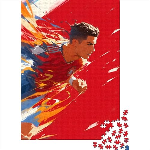 Ronaldo Holz Puzzle - Fußball Puzzle Spiel Für Einzigartiges Geschenk - Geschenk Für Ehemann Freund Freundin Schwester Bruder 1000 Stück (75x50cm) von RSFQJXBVO