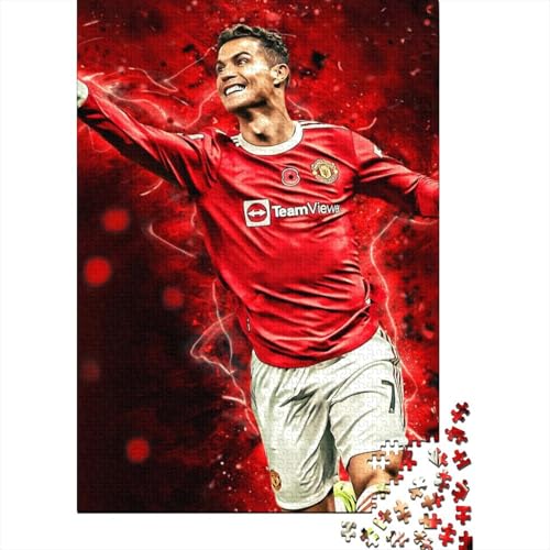 Ronaldo Holz Puzzle - Fußball Puzzle Spiel Für Einzigartiges Geschenk - Geschenk Für Ehemann Freund Freundin Schwester Bruder 1000 Stück (75x50cm) von RSFQJXBVO