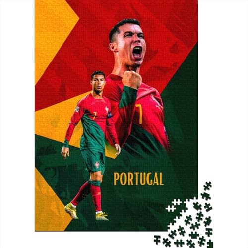 Ronaldo Holz Puzzle - Fußball Puzzle Spiel Für Einzigartiges Geschenk - Geschenk Für Sohn Tochter Enkel Enkelin Neffe Nichte 1000 Stück (75x50cm) von RSFQJXBVO