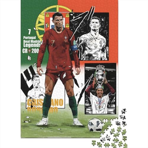 Ronaldo Holz Puzzle - Fußball Puzzle Spiel Für Entspannen - Geschenk Für Ehemann Freund Freundin Schwester Bruder 1000 Stück (75x50cm) von RSFQJXBVO