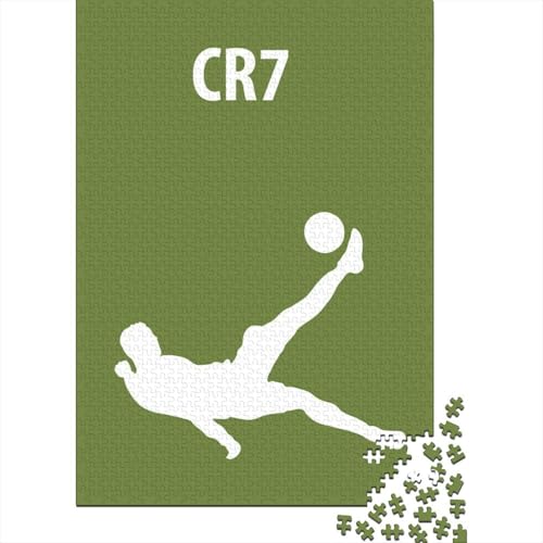 Ronaldo Holz Puzzle - Fußball Puzzle Spiel Für Entspannen - Geschenk Für Sohn Tochter Enkel Enkelin Neffe Nichte 1000 Stück (75x50cm) von RSFQJXBVO