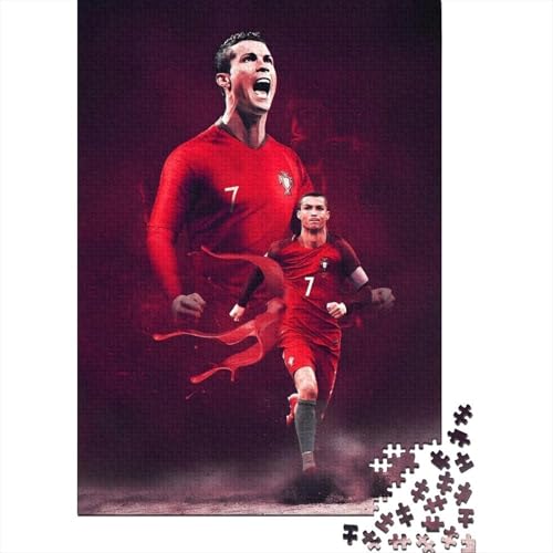 Ronaldo Holz Puzzle - Fußball Puzzle Spiel Für Familie Spiel - Geschenk Für Sohn Tochter Enkel Enkelin Neffe Nichte 1000 Stück (75x50cm) von RSFQJXBVO