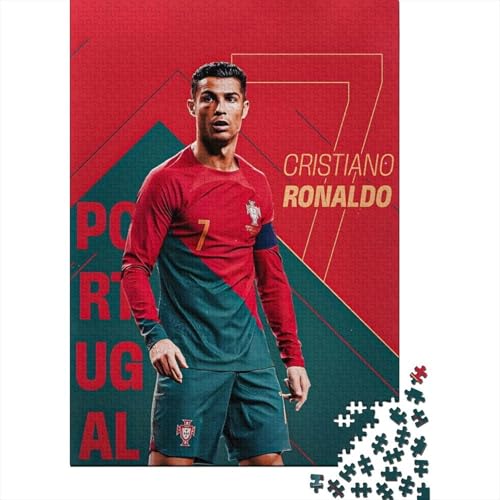 Ronaldo Holz Puzzle - Fußball Puzzle Spiel Für Heim Dekoration - Geschenk Für Ehemann Freund Freundin Schwester Bruder 1000 Stück (75x50cm) von RSFQJXBVO