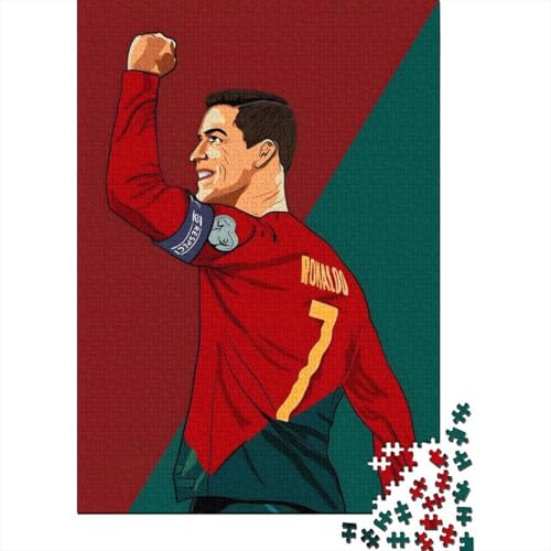 Ronaldo Holz Puzzle - Fußball Puzzle Spiel Für Intellektuell Lehrreich Spielzeug - Geschenk Für Ehemann Freund Freundin Schwester Bruder 1000 Stück (75x50cm) von RSFQJXBVO