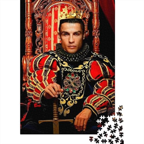 Ronaldo Holz Puzzle - Fußball Puzzle Spiel Für Intellektuell Lehrreich Spielzeug - Geschenk Für Sohn Tochter Enkel Enkelin Neffe Nichte 1000 Stück (75x50cm) von RSFQJXBVO