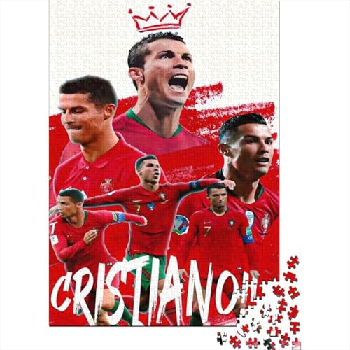 Ronaldo Holz Puzzle - Fußball Puzzle Spiel Für Lehrreich Spiel - Geschenk Für Sohn Tochter Enkel Enkelin Neffe Nichte 1000 Stück (75x50cm) von RSFQJXBVO