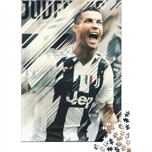 Ronaldo Holz Puzzle - Fußball Puzzle Spiel Für Spielzeug Geschenk - Geschenk Für Ehemann Freund Freundin Schwester Bruder 1000 Stück (75x50cm) von RSFQJXBVO