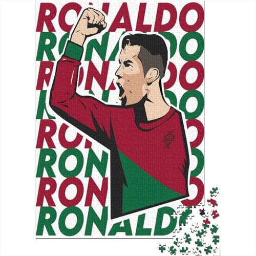 Ronaldo Holz Puzzle - Fußball Puzzle Spielzeug Für Einzigartiges Geschenk - Geschenk Für Sohn Tochter Enkel Enkelin Neffe Nichte 1000 Stück (75x50cm) von RSFQJXBVO