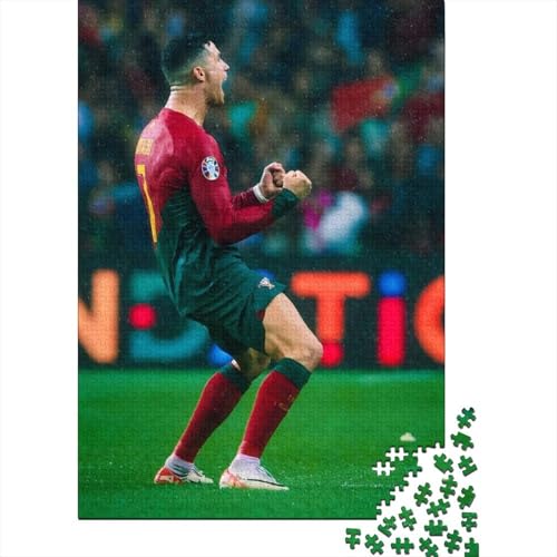 Ronaldo Holz Puzzle - Fußball Puzzle Spielzeug Für Entspannen - Geschenk Für Ehemann Freund Freundin Schwester Bruder 1000 Stück (75x50cm) von RSFQJXBVO