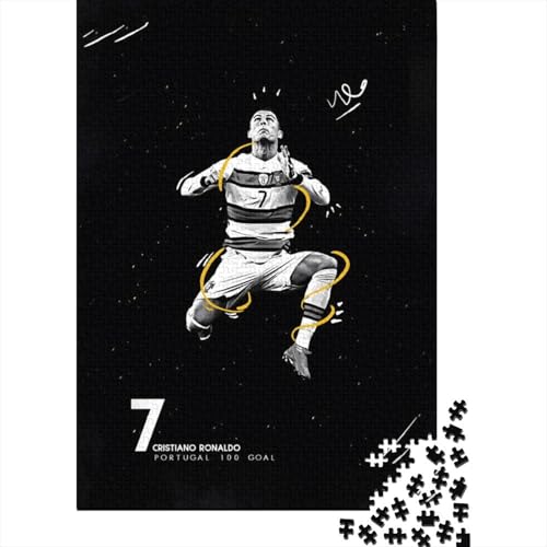 Ronaldo Holz Puzzle - Fußball Puzzle Spielzeug Für Entspannen - Geschenk Für Ehemann Freund Freundin Schwester Bruder 1000 Stück (75x50cm) von RSFQJXBVO