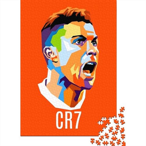 Ronaldo Holz Puzzle - Fußball Puzzle Spielzeug Für Herausforderndes Spiel - Geschenk Für Ehemann Freund Freundin Schwester Bruder 1000 Stück (75x50cm) von RSFQJXBVO