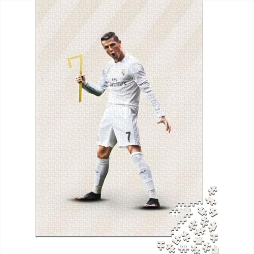 Ronaldo Holz Puzzle - Fußball Puzzle Spielzeug Für Intellektuell Lehrreich Spielzeug - Geschenk Für Ehemann Freund Freundin Schwester Bruder 1000 Stück (75x50cm) von RSFQJXBVO