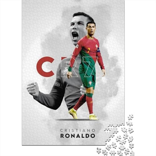 Ronaldo Holz Puzzle - Fußball Puzzle Spielzeug Für Lehrreich Spiel - Geschenk Für Ehemann Freund Freundin Schwester Bruder 1000 Stück (75x50cm) von RSFQJXBVO