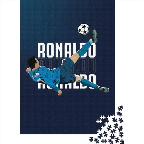 Ronaldo Holz Puzzle - Fußball Puzzle Spielzeug Für Pädagogisches Geschenk - Geschenk Für Ehemann Freund Freundin Schwester Bruder 1000 Stück (75x50cm) von RSFQJXBVO