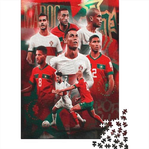 Ronaldo Holz Puzzle - Fußball Puzzle Spielzeug Für Pädagogisches Geschenk - Geschenk Für Sohn Tochter Enkel Enkelin Neffe Nichte 1000 Stück (75x50cm) von RSFQJXBVO