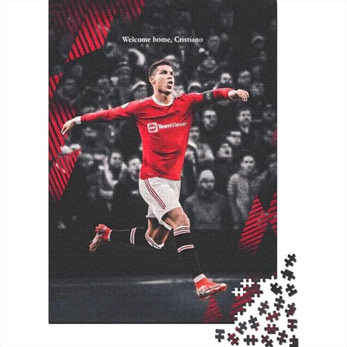 Ronaldo Holz Puzzle - Fußball Puzzle Spielzeug Für Spielzeug Geschenk - Geschenk Für Sohn Tochter Enkel Enkelin Neffe Nichte 1000 Stück (75x50cm) von RSFQJXBVO