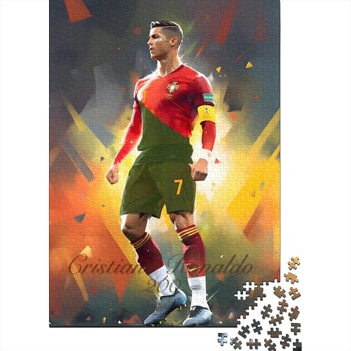 Ronaldo Holz Puzzle - Fußball Puzzle Spielzeug Für Wand Dekoration - Geschenk Für Sohn Tochter Enkel Enkelin Neffe Nichte 1000 Stück (75x50cm) von RSFQJXBVO