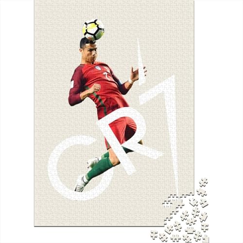 Ronaldo Puzzle Spiel - Fußball Holz Puzzle Für Familie Spiel - Geschenk Für Sohn Tochter Enkel Enkelin Neffe Nichte 1000 Stück (75x50cm) von RSFQJXBVO