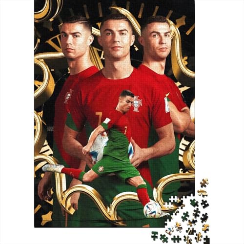 Ronaldo Puzzle Spiel - Fußball Holz Puzzle Für Heim Dekoration - Geschenk Für Sohn Tochter Enkel Enkelin Neffe Nichte 1000 Stück (75x50cm) von RSFQJXBVO