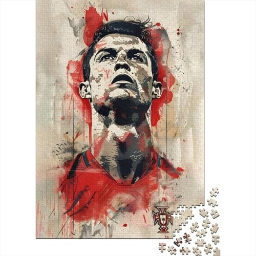 Ronaldo Puzzle Spiel - Fußball Holz Puzzle Für Lehrreich Spiel - Geschenk Für Sohn Tochter Enkel Enkelin Neffe Nichte 1000 Stück (75x50cm) von RSFQJXBVO