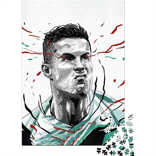 Ronnie Holz Puzzle - Football Puzzle Spiel Für Einzigartiges Geschenk - Geschenk Für Sohn Tochter Enkel Enkelin Neffe Nichte 1000 Stück (75x50cm) von RSFQJXBVO