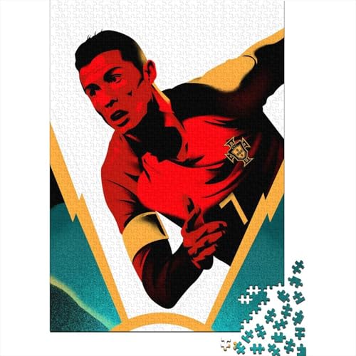 Ronnie Holz Puzzle - Football Puzzle Spiel Für Wand Dekoration - Geschenk Für Sohn Tochter Enkel Enkelin Neffe Nichte 1000 Stück (75x50cm) von RSFQJXBVO