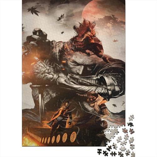 Wolf Ninja Puzzle Spiel - Spiel Holz Puzzle Für Entspannen - Geschenk Für Sohn Tochter Enkel Enkelin Neffe Nichte 1000 Stück (75x50cm) von RSFQJXBVO